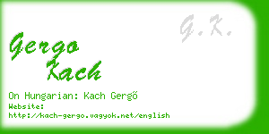 gergo kach business card